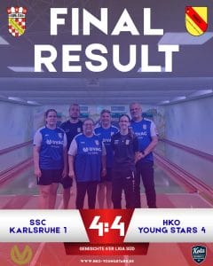 +++ Vierte Mannschaft spielt 4:4 beim SSC Karlsruhe